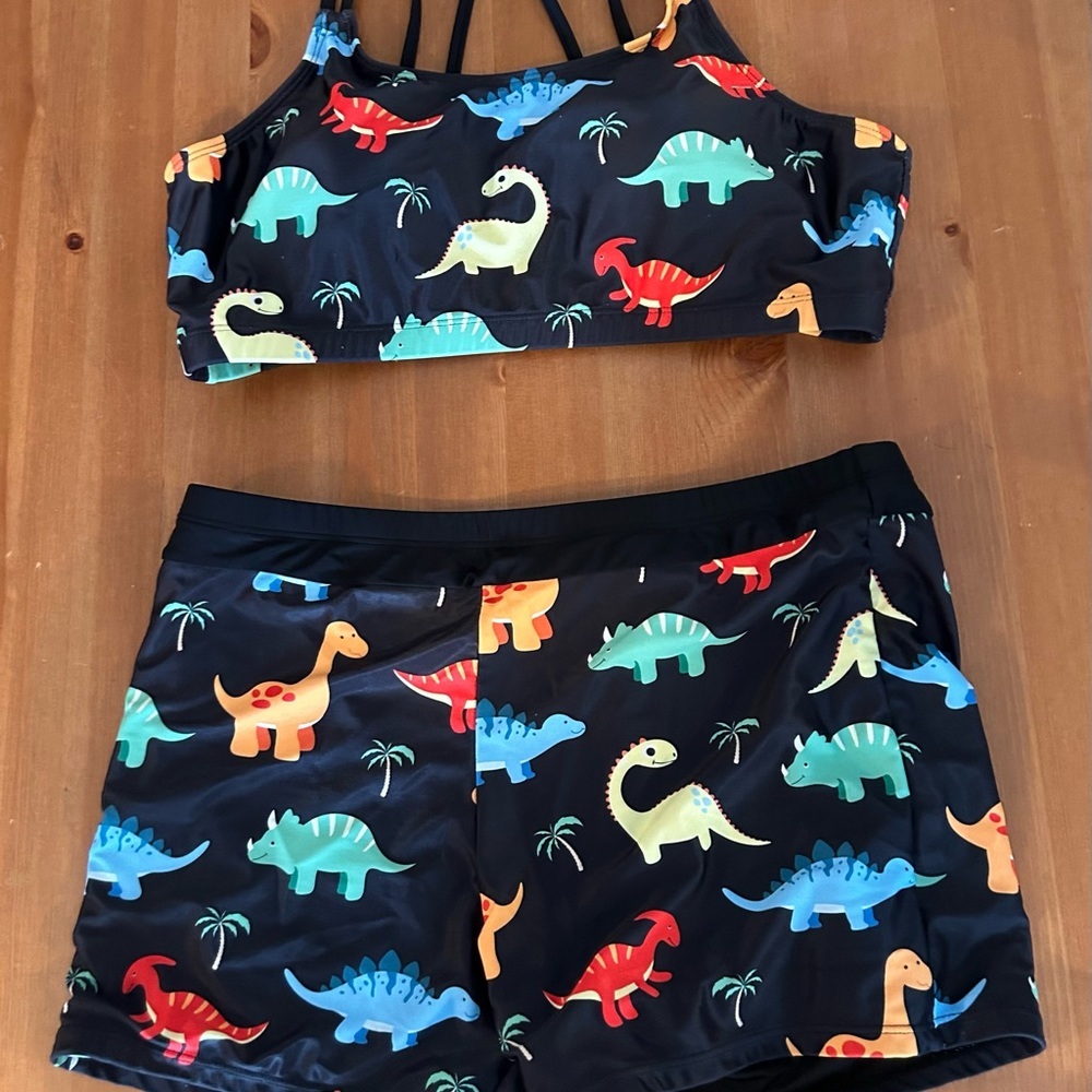 Holipick Women Plus Size XL Novelty Print Dinosaur Bikini Built in Padding - Picture 2 of 7